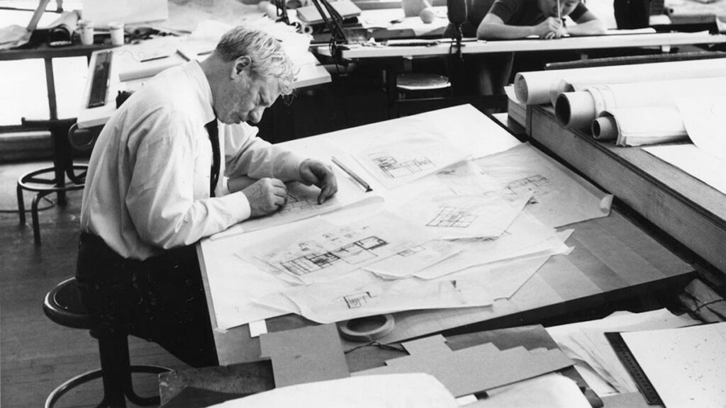 Imagem referente ao arquiteto Louis Kahn, referência de arquitetura autoral e uso da luz natural no projeto.