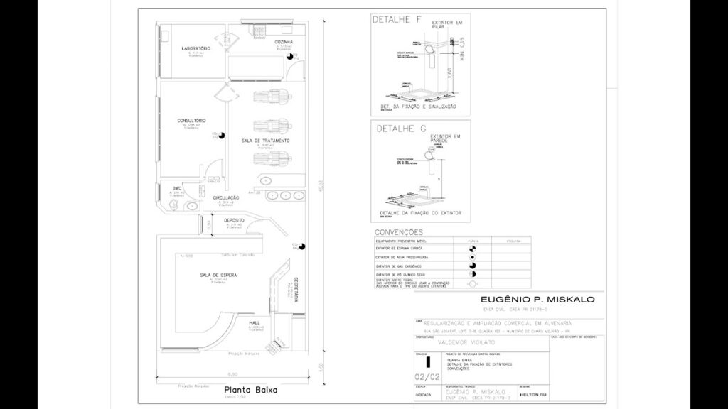 Projeto técnico de aprovação do escritório Technic Edificações de Raphael Davila, Campo Mourão, 2000.