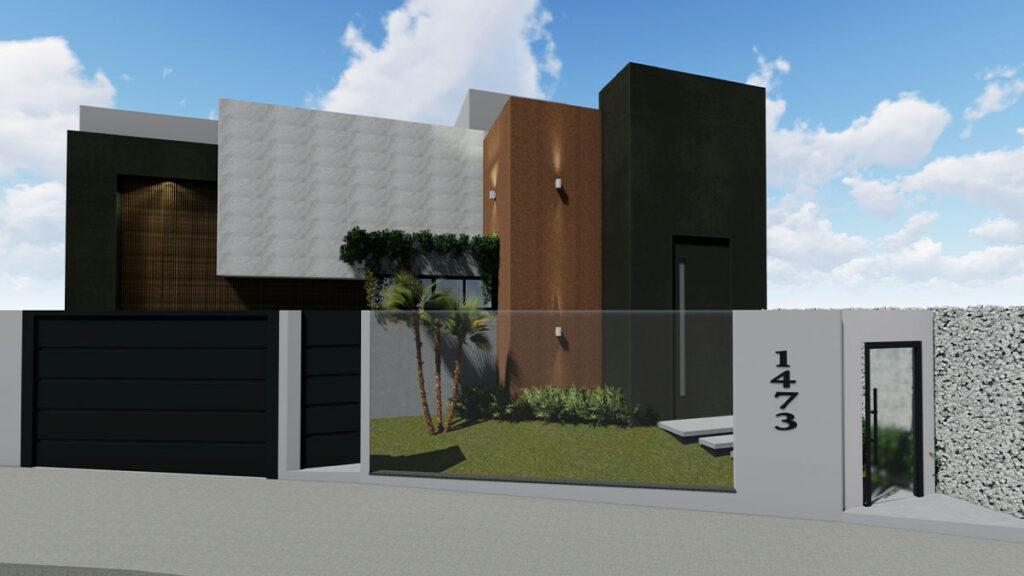 Sobrado de alto padrão com 329,11m² em Maringá, Paraná, 2019, projeto arquitetônico e de interiores de Raphael Davila.