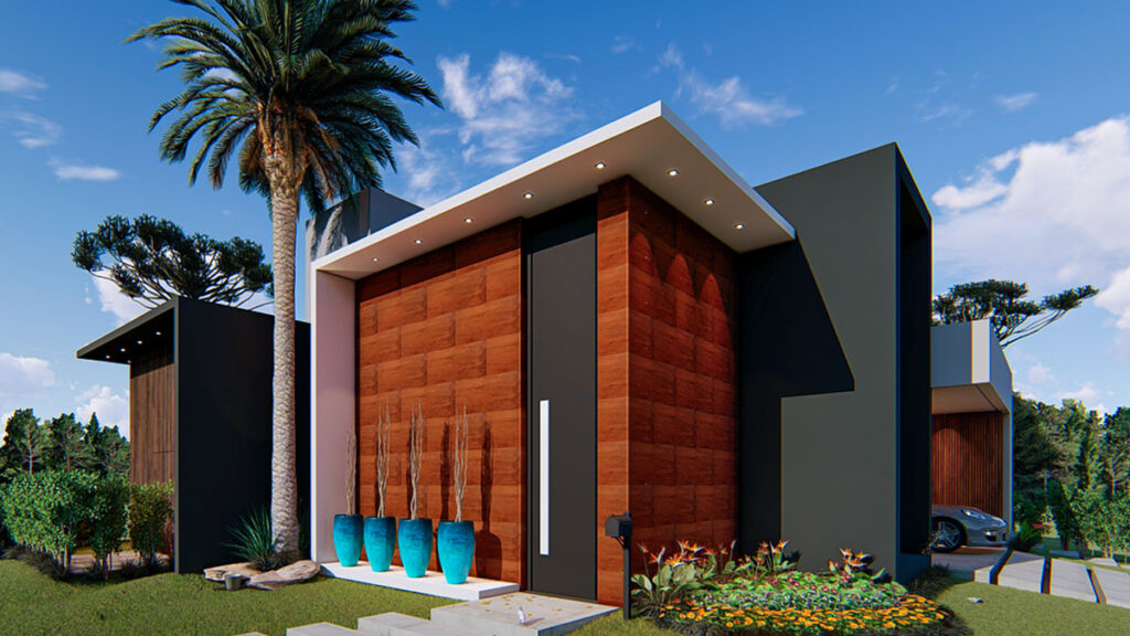 Projeto de casa de alto padrão em condomínio fechado em Londrina, Paraná, 2020, por Raphael Davila Arquitetura.