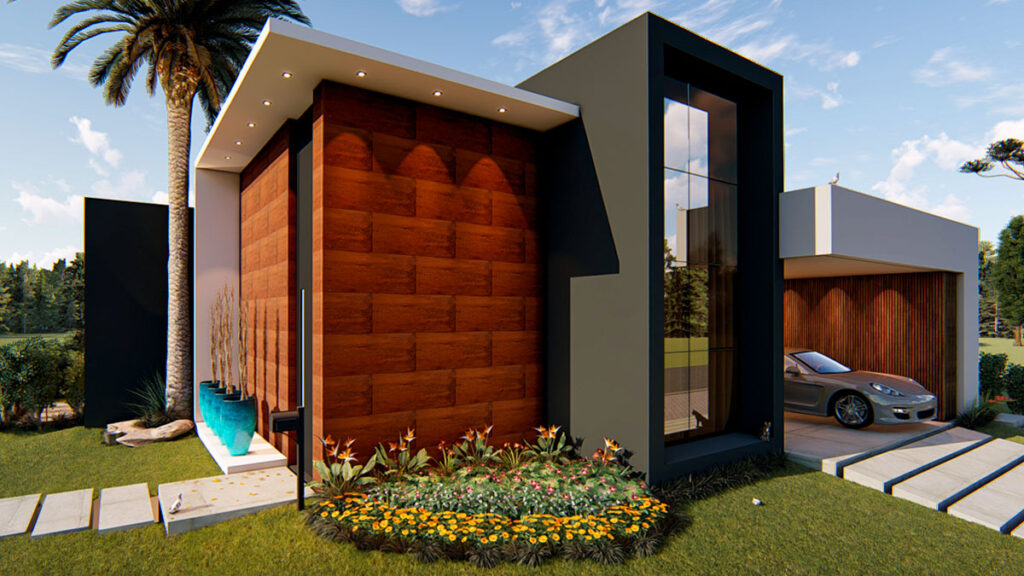 Casa de alto padrão em Londrina, Paraná, 2020, com piscina e integração com a arquitetura.