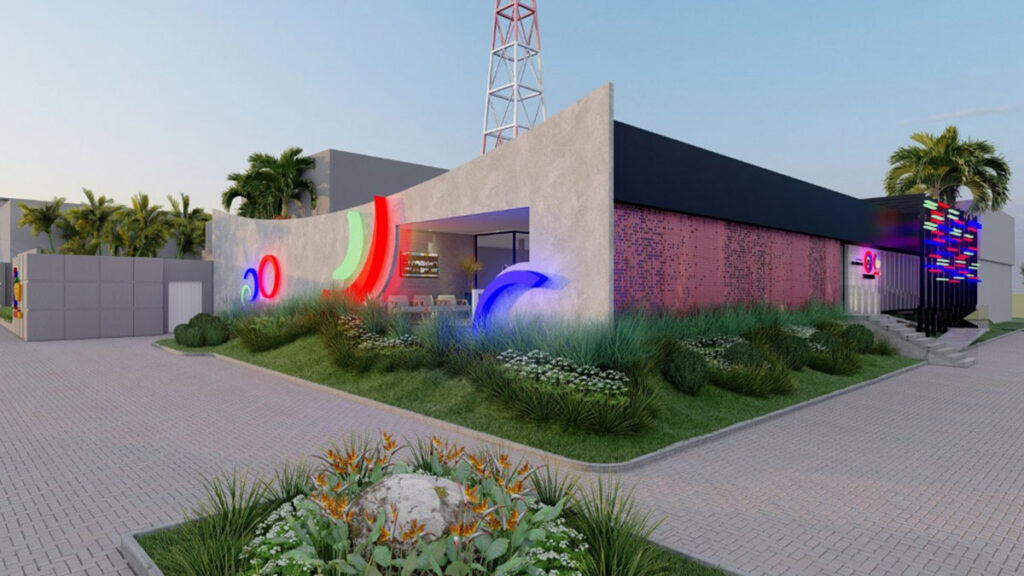 Estúdios reformados da Rádio Tarobá em Cascavel, Paraná, 2020, projeto de Raphael Davila.